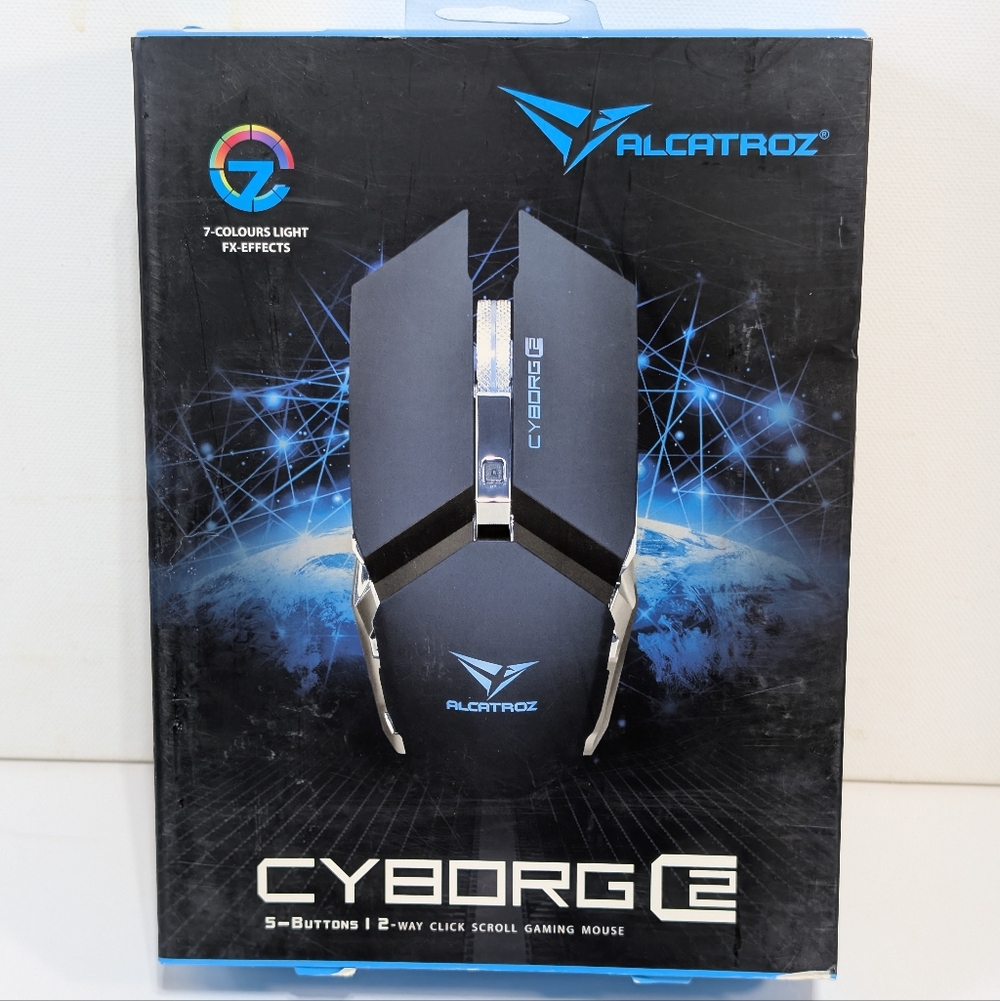 Alcatroz Cyborg 2 Way Click Scroll Gaming Mouse for Laptop Ultralight 5 Button
